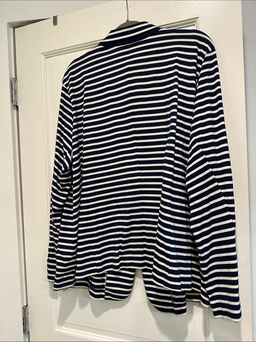 Lauren Ralph Lauren Navy and White Striped Single-Button Blazer - Picture 9 of 9